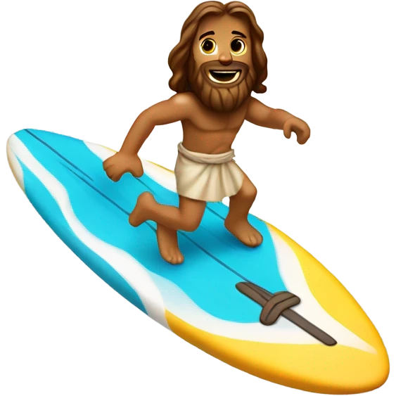 Jesus riding a surfboard emoji
