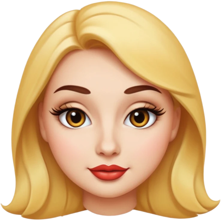 attractive emoji face confident smirk plump duck lips thick curved eyelashes stylish makeup emoji