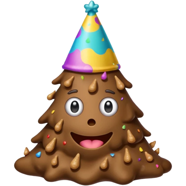 Poop with a party hat  emoji