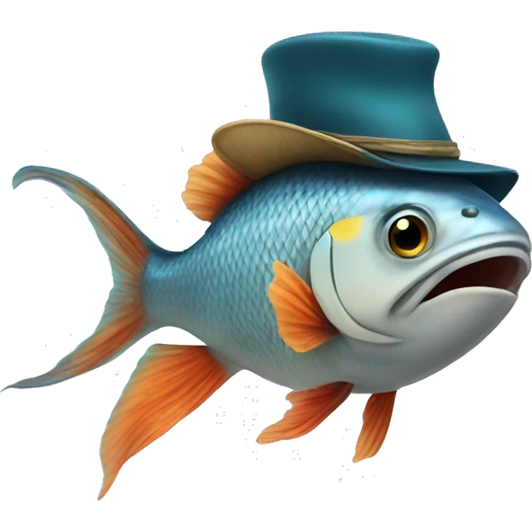 Fish with hat emoji