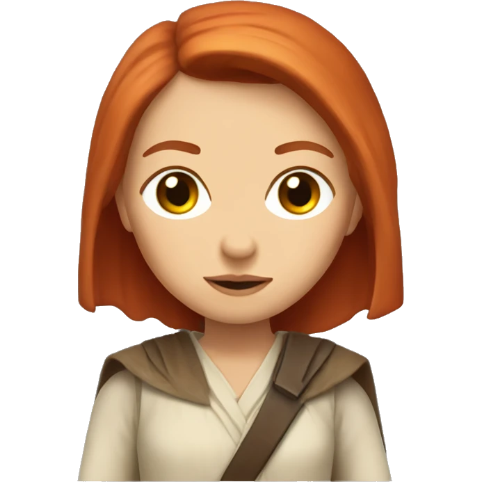 Red haired girl Jedi knight  emoji