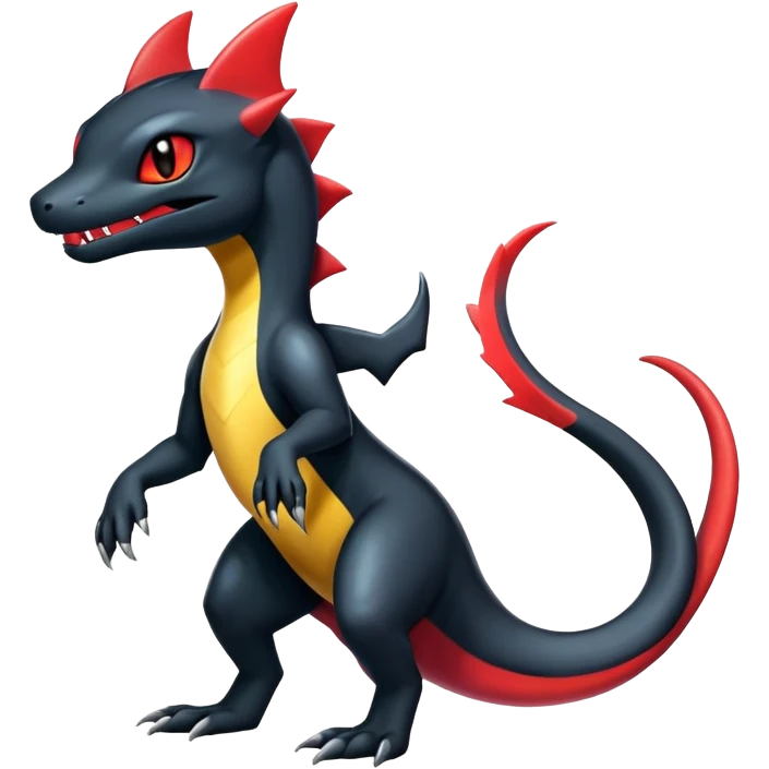 Shiny Salandit-Umbreon-Charmeleon-Fakémon-hybrid-creature (full body)  emoji