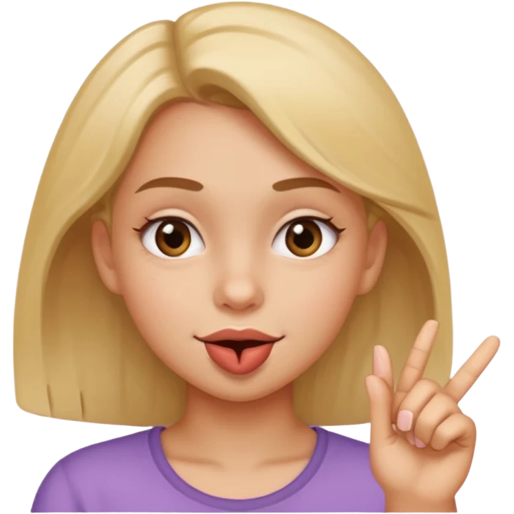 girl looking sideways with a smirk and finger in her mouth emoji