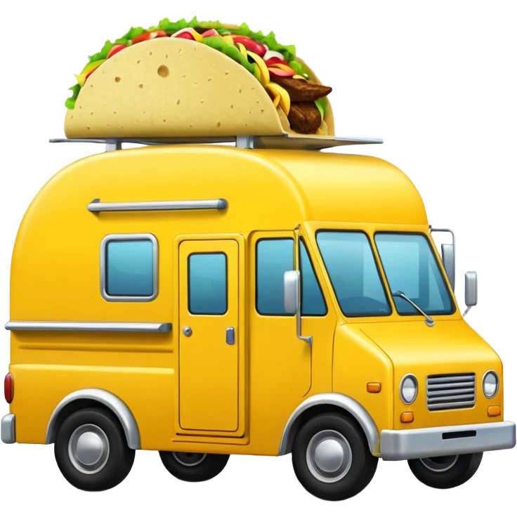 yellow tacos truck. emoji