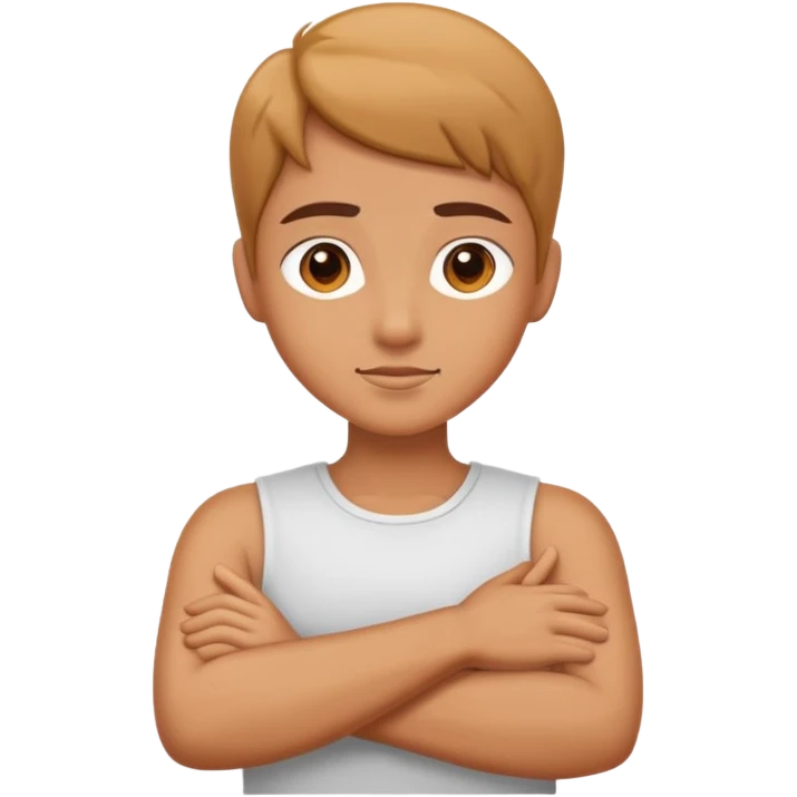 Arms crossed around neck  emoji