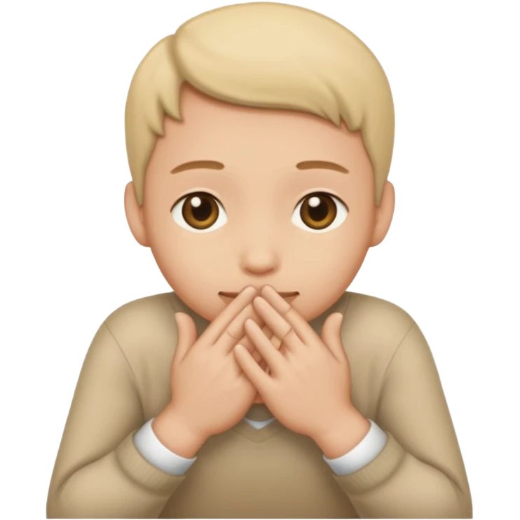 Je veux un emoji qui soit timide et qui cache ses parties intimes avec ses mains non emoji rond classique  emoji