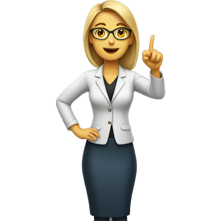 female young teacher pointing left full body emoji