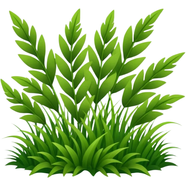 Large sprigs of grass made of felt texture, scrapbooking style, transparent background emoji