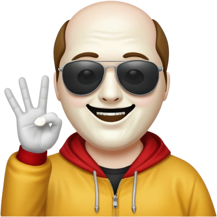 Ghostface with sunglassing saying hi emoji