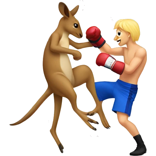 a kangaroo boxing a blonde guy emoji