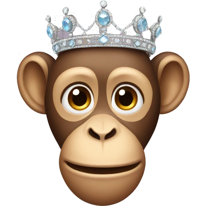 monkey wearing tiara emoji