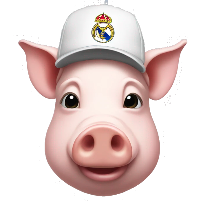 pig wearing a Real Madrid hat emoji