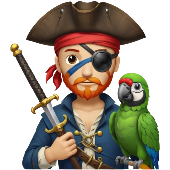 pirate and parrot emoji