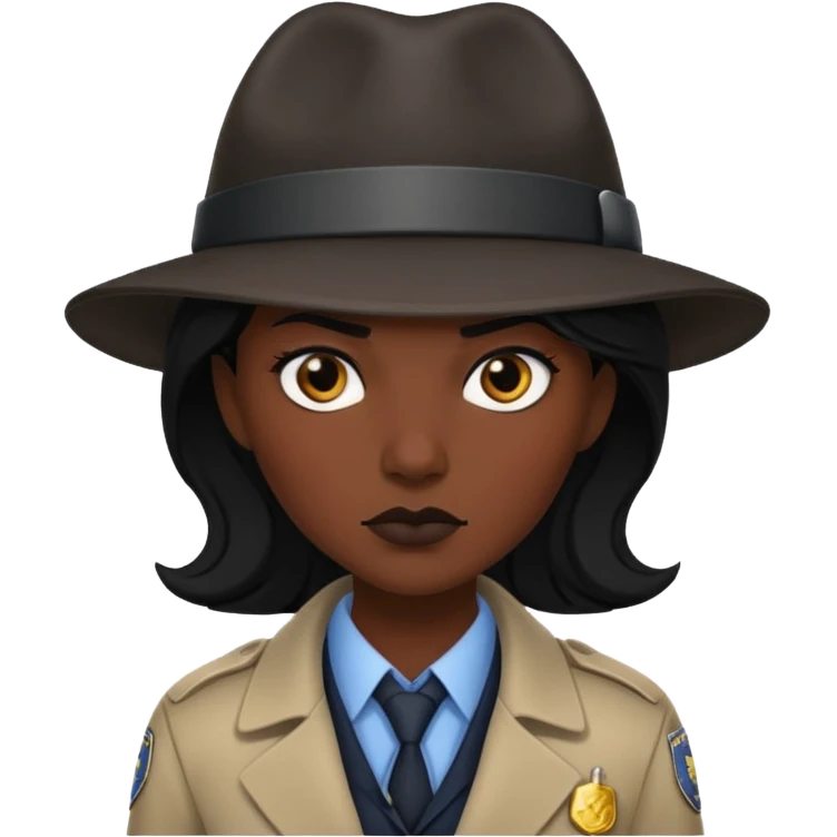 female detective, black skin emoji