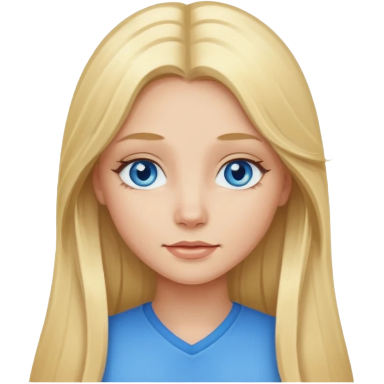 blonde girl long hair blue eyes emoji