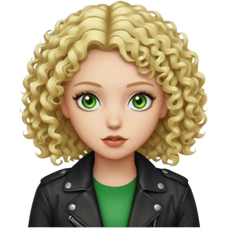 Bad Girl blonde curly Hair 
Green eyes emoji
