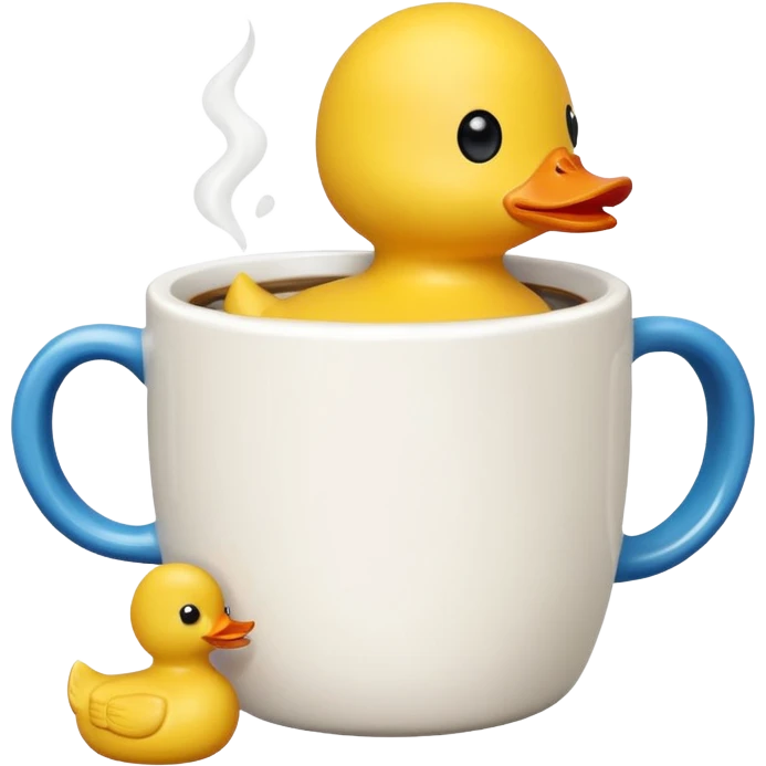 Ruber duck drinking coffee emoji