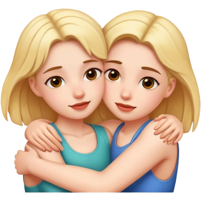 2 girls hugging emoji