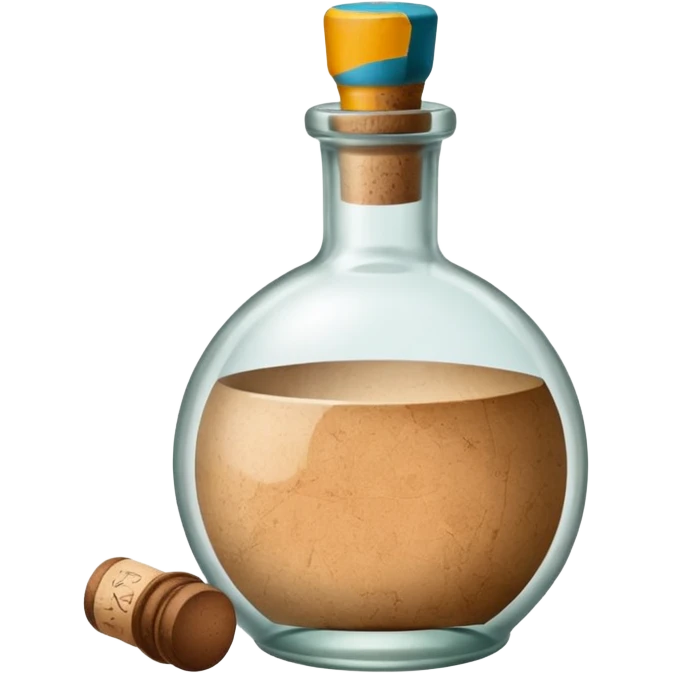 message round bottle with paper  emoji