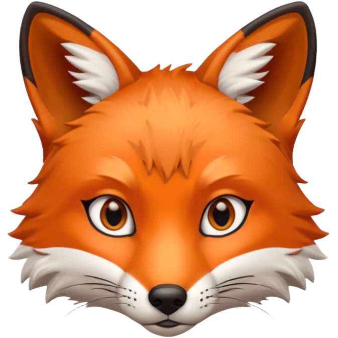 red fox face detailed same style as bobcat emoji