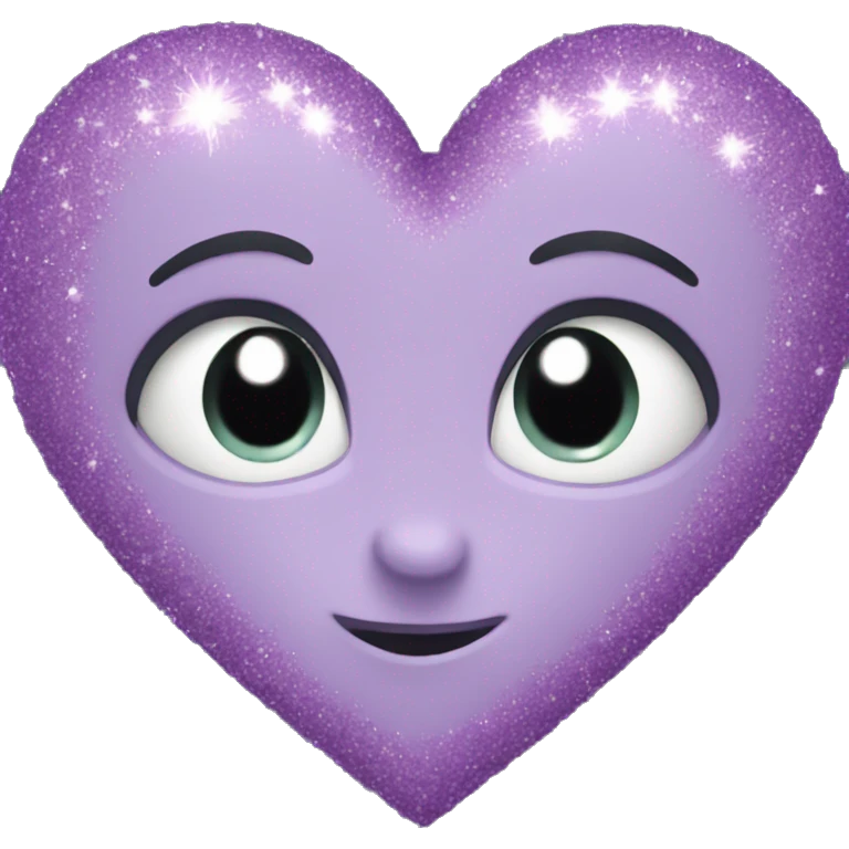 Glittery lilac heart emoji
