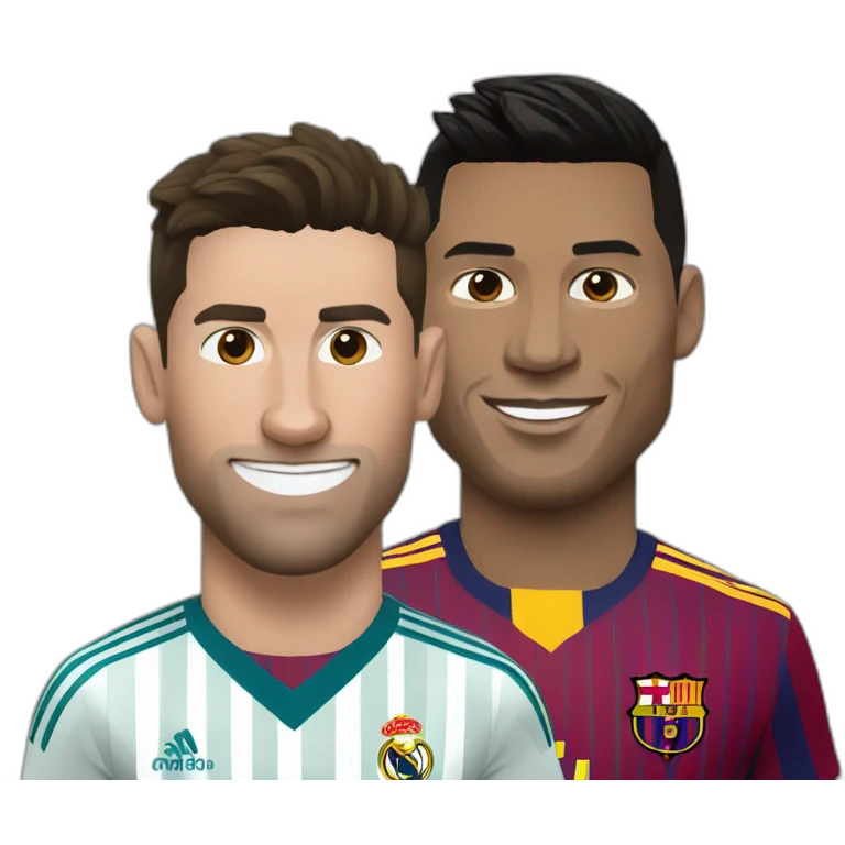 Ronaldo câlin Messi emoji