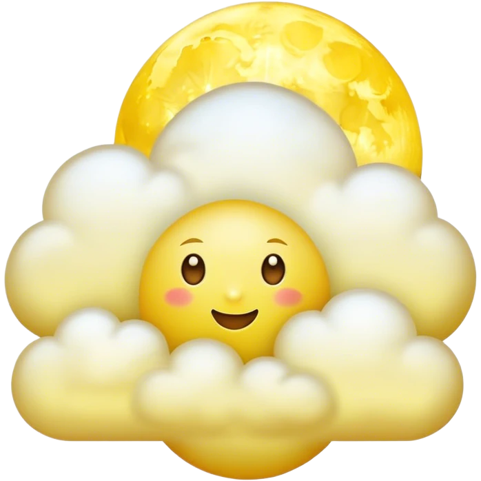 Yellow Moonlight and cloud with beautiful finish  emoji