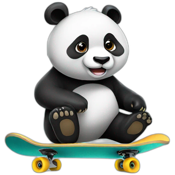 Panda on skateboard emoji