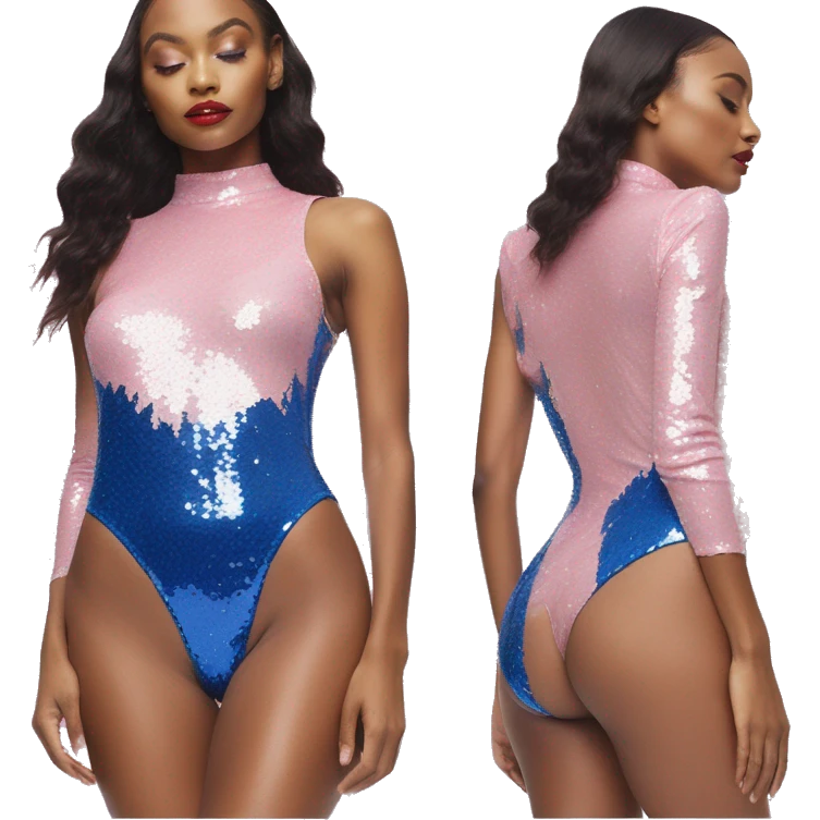 taylor pink and blue lover sequin bodysuit emoji
