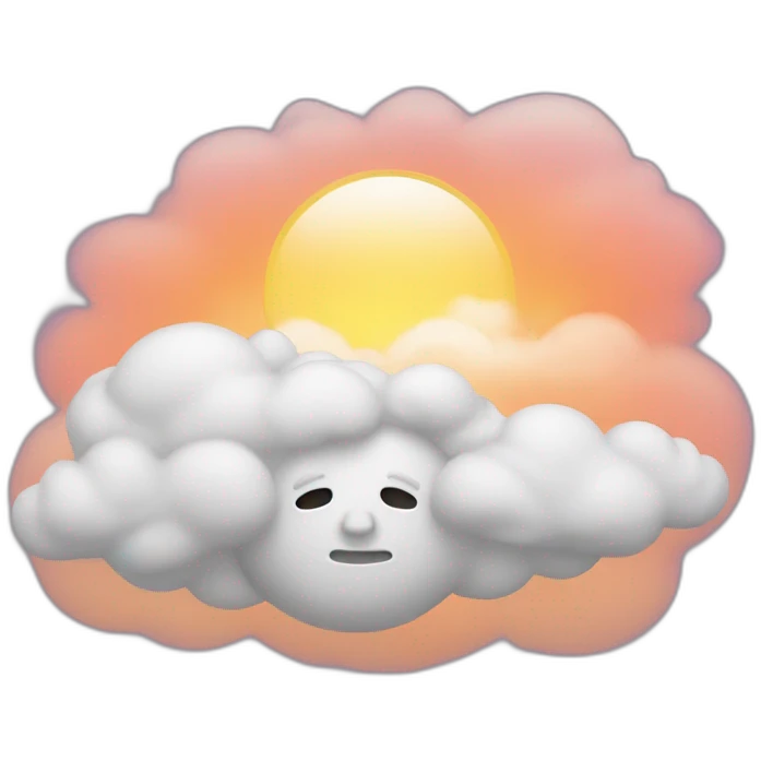 white face covered with sunset cloud emoji