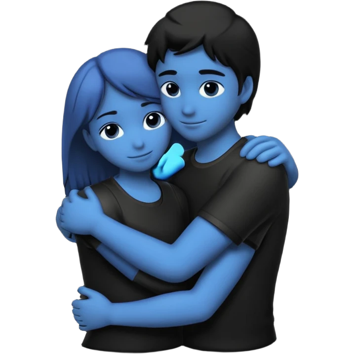 Silhouettes hugging emoji