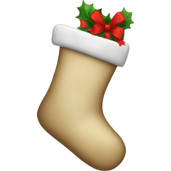 Beige christmas stocking emoji