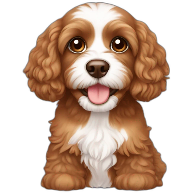 brown cavapoo with brown eyes emoji