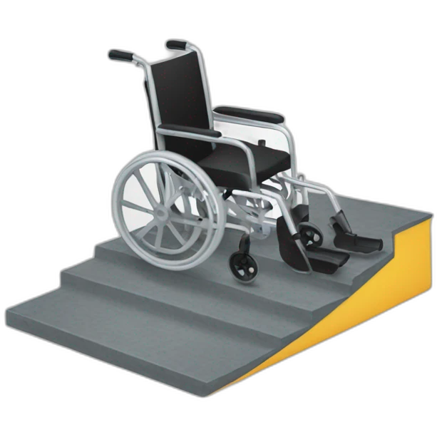 wheelchair falls from a ramp emoji