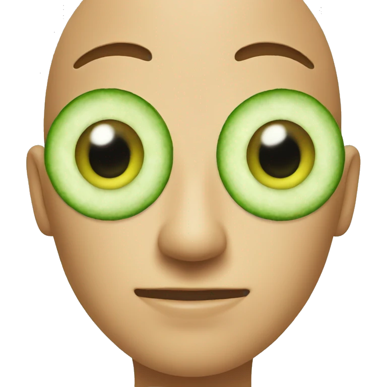 Face with cucumber eyes emoji
