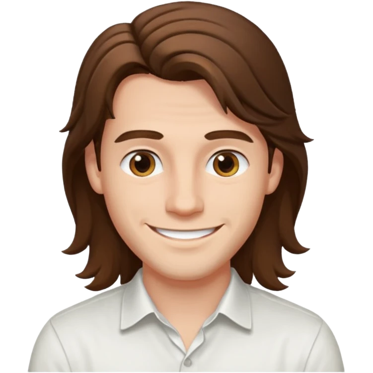 homme jeune cheveux long avec le sourire style européen emoji