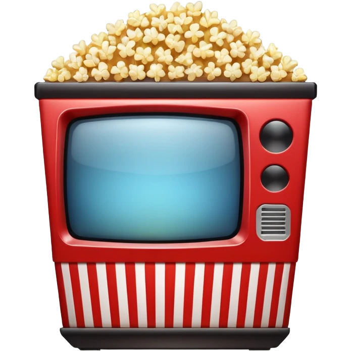 TV and popcorn together, high definition, crisp edges emoji