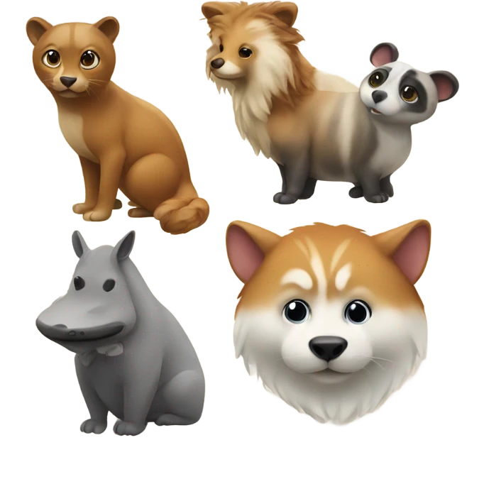 4 crazy animals emoji