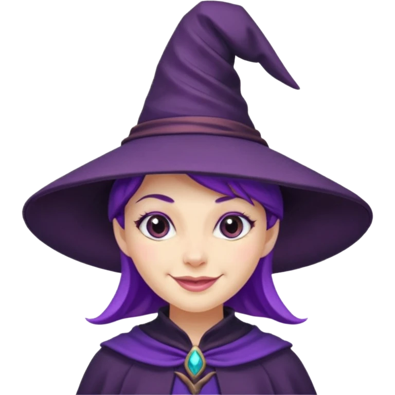 witch in purple hat cute emoji