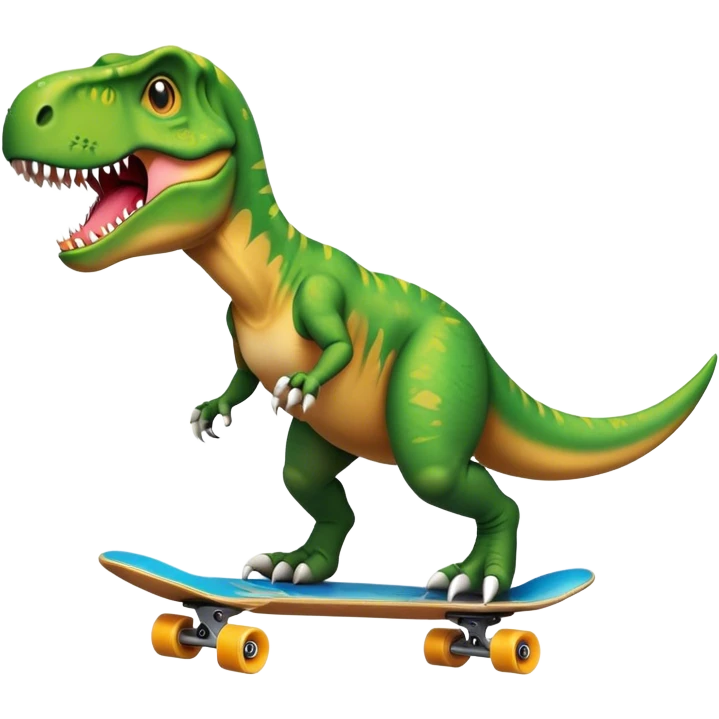 T-Rex riding skateboard  emoji