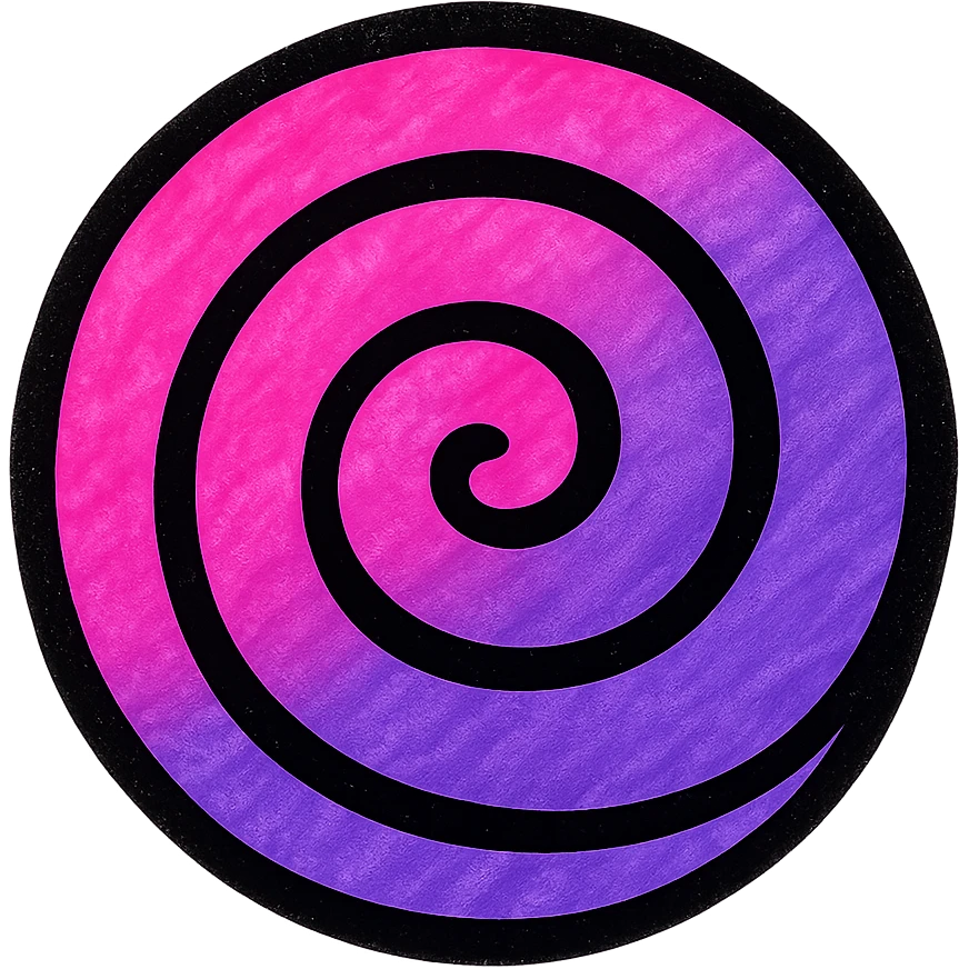 a spiral, pink fading to purple, vibrant and bold emoji