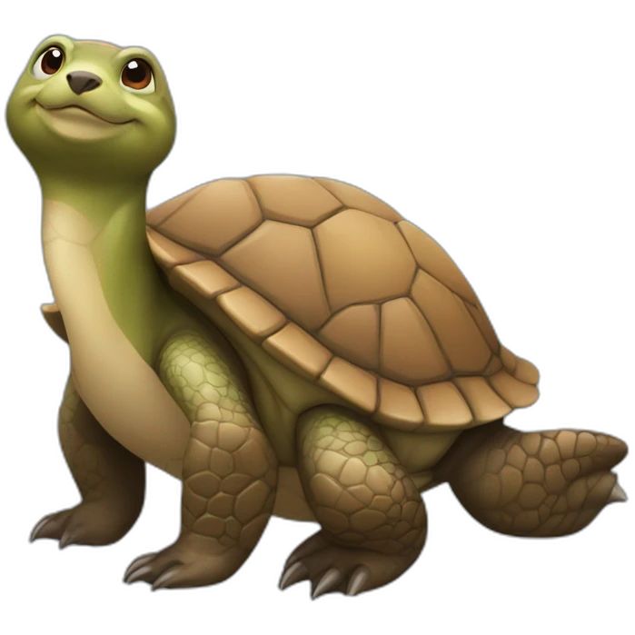 Tortue sur une loutre emoji