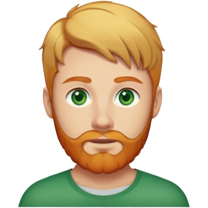 A man with green eyes and blonde hair with ginger beard  emoji