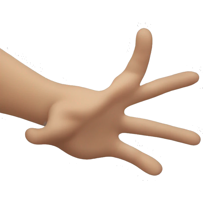 A hand in front of a face emoji