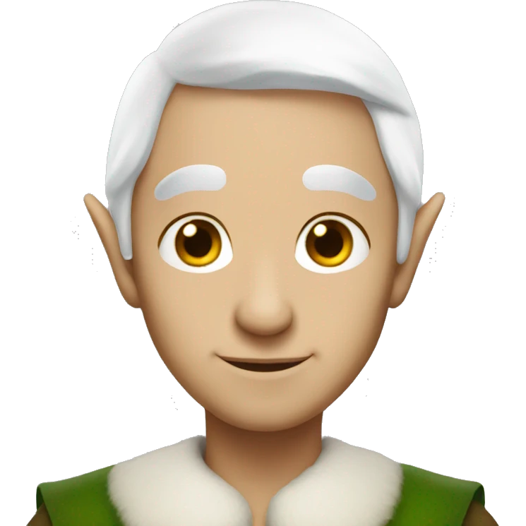 Elf with white hair and white hair  emoji