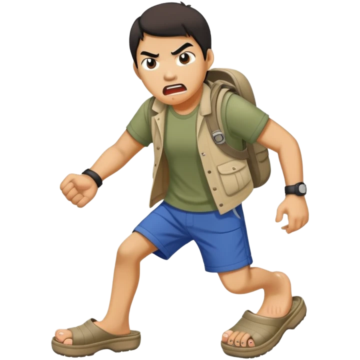 Angry Asian in crocs emoji