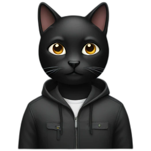 Black cat developer emoji
