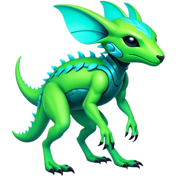  futuristic lush cool edgy neon Fionbri-Vernid-ET-creature (full body) emoji