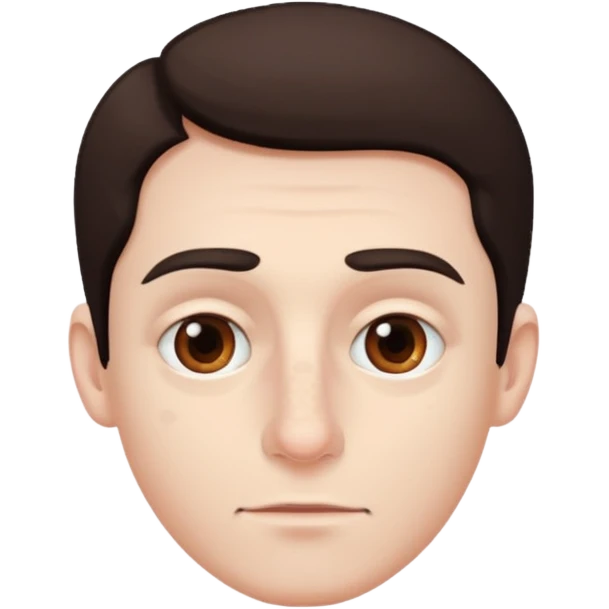 Man with pale skin and a dark brown spot on the end of his nose emoji