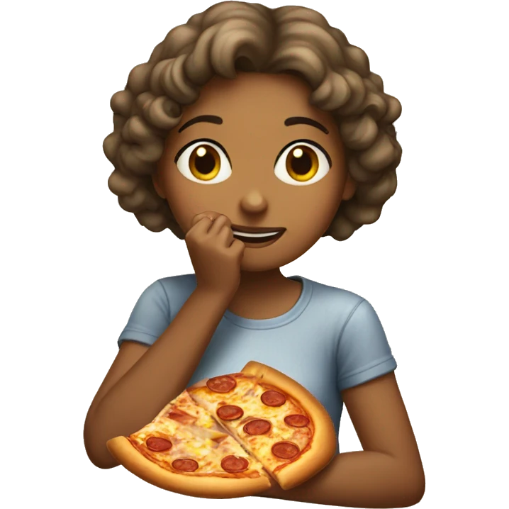 Girl eating pizza emoji